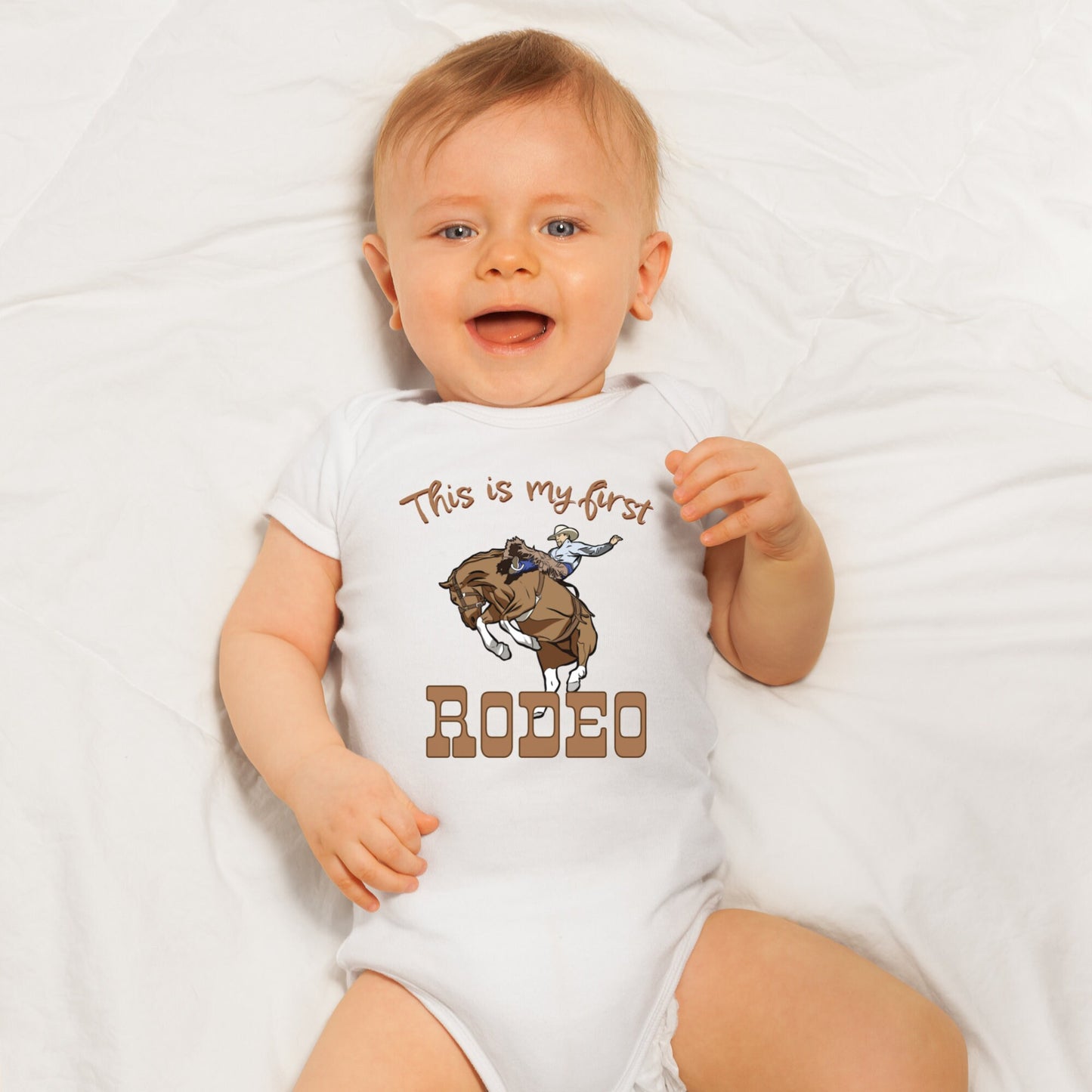 This is my first rodeo Baby Onesie, Cowboy baby Onesie, Rodeo baby body suit. cute baby gift.