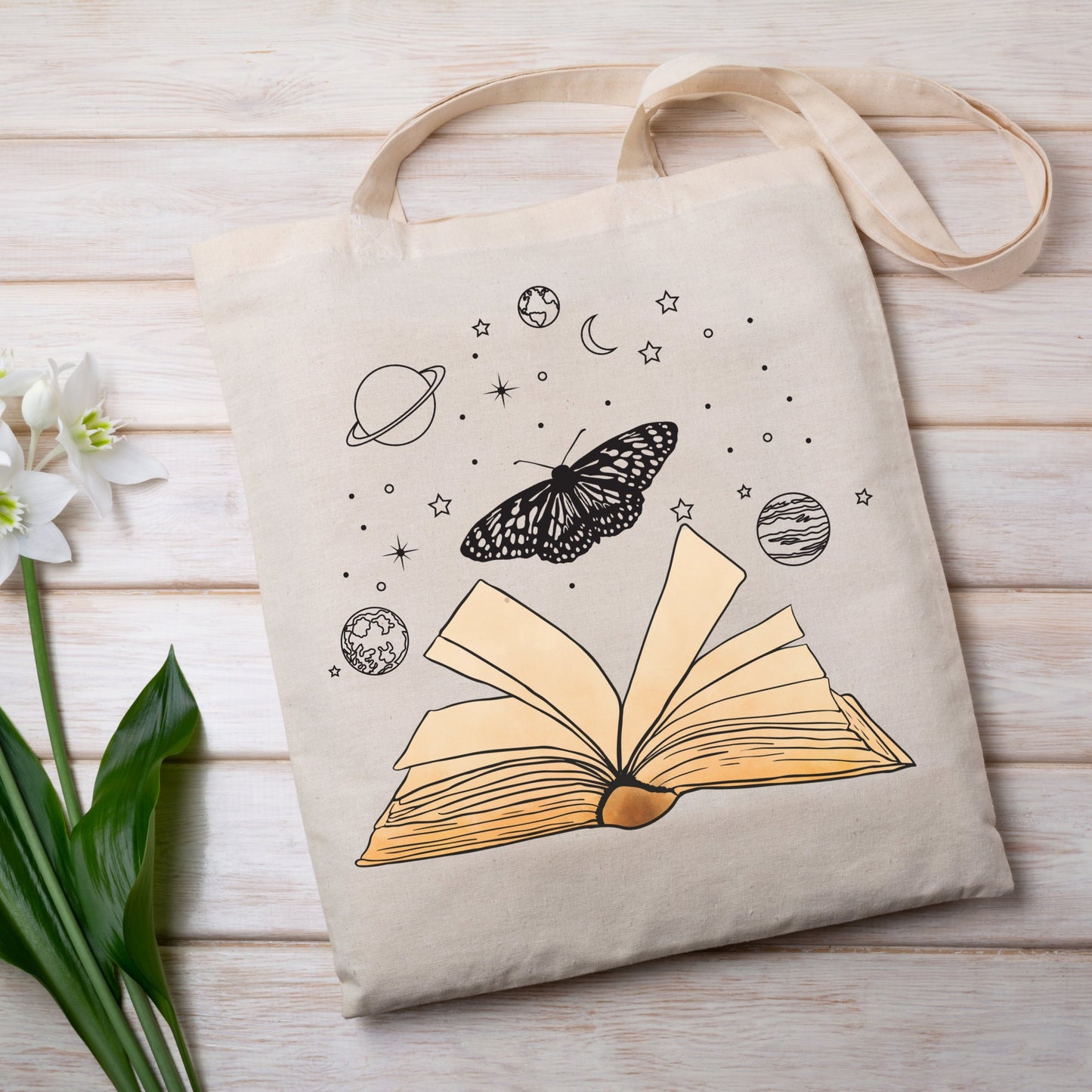 Butterfly Book Tote Bag, Teachers Gift, Book Lover Gift, Canvas Tote bag, Bookworm Gift, aesthetic bag