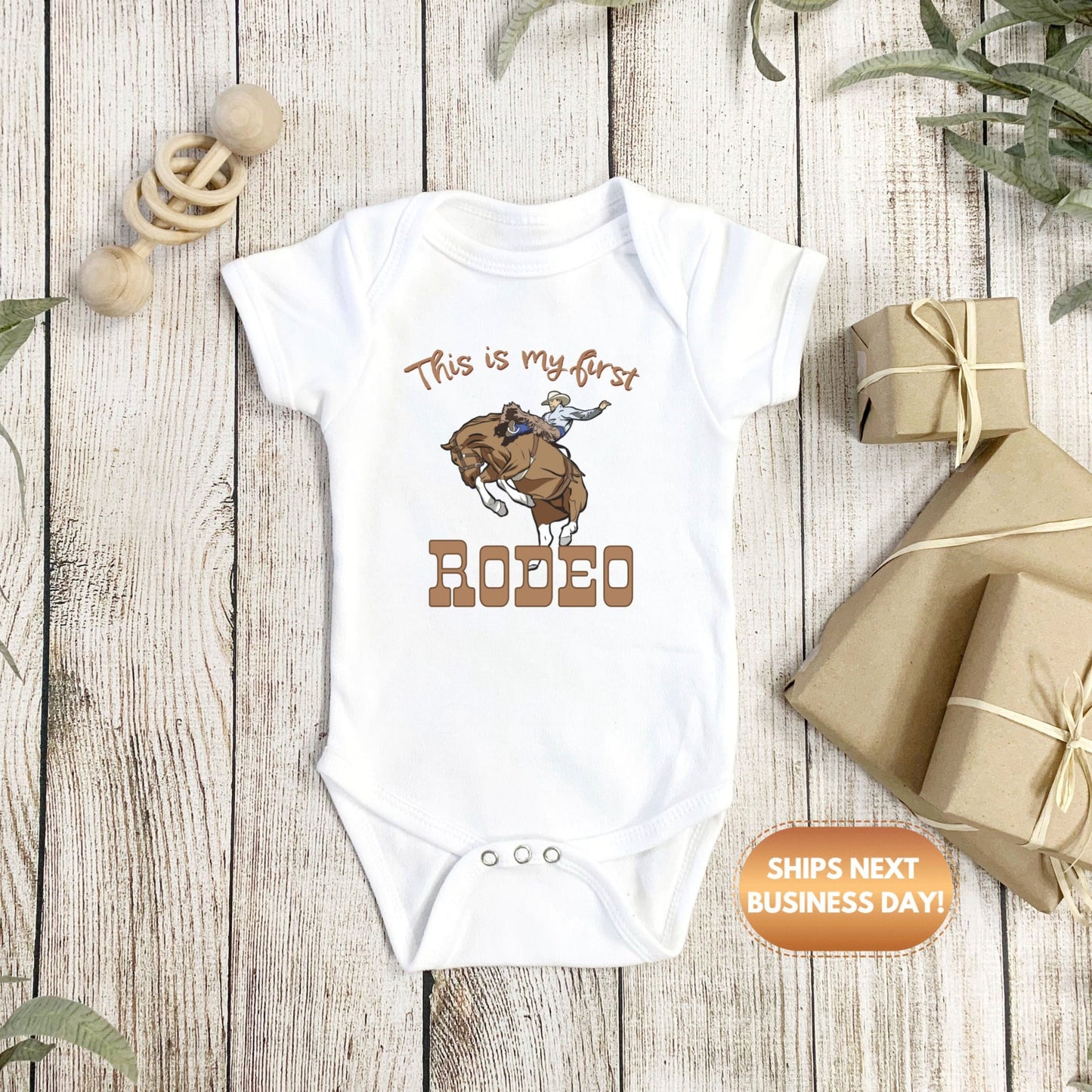 This is my first rodeo Baby Onesie, Cowboy baby Onesie, Rodeo baby body suit. cute baby gift.