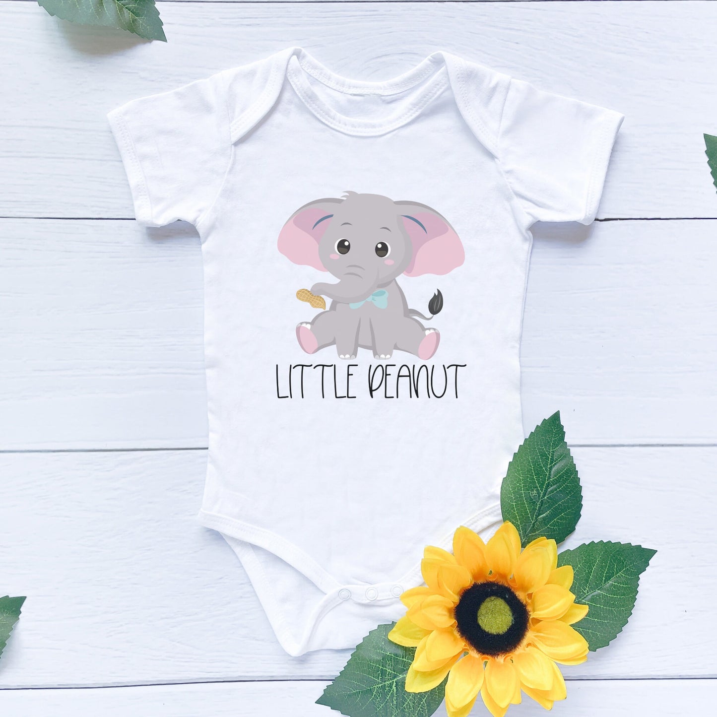 Little peanut baby Onesie® elephant baby Onesie®, cute animal newborn body suit. newborn baby gift.