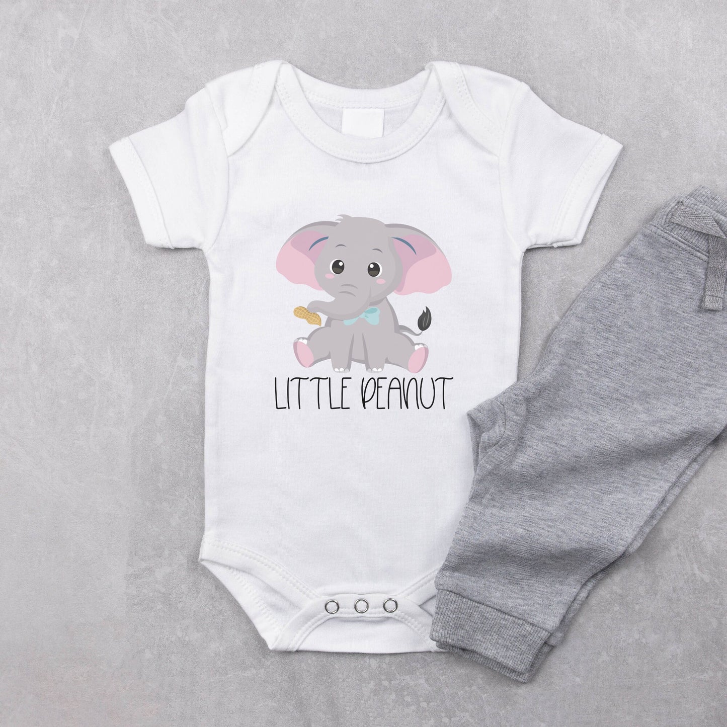 Little peanut baby Onesie® elephant baby Onesie®, cute animal newborn body suit. newborn baby gift.