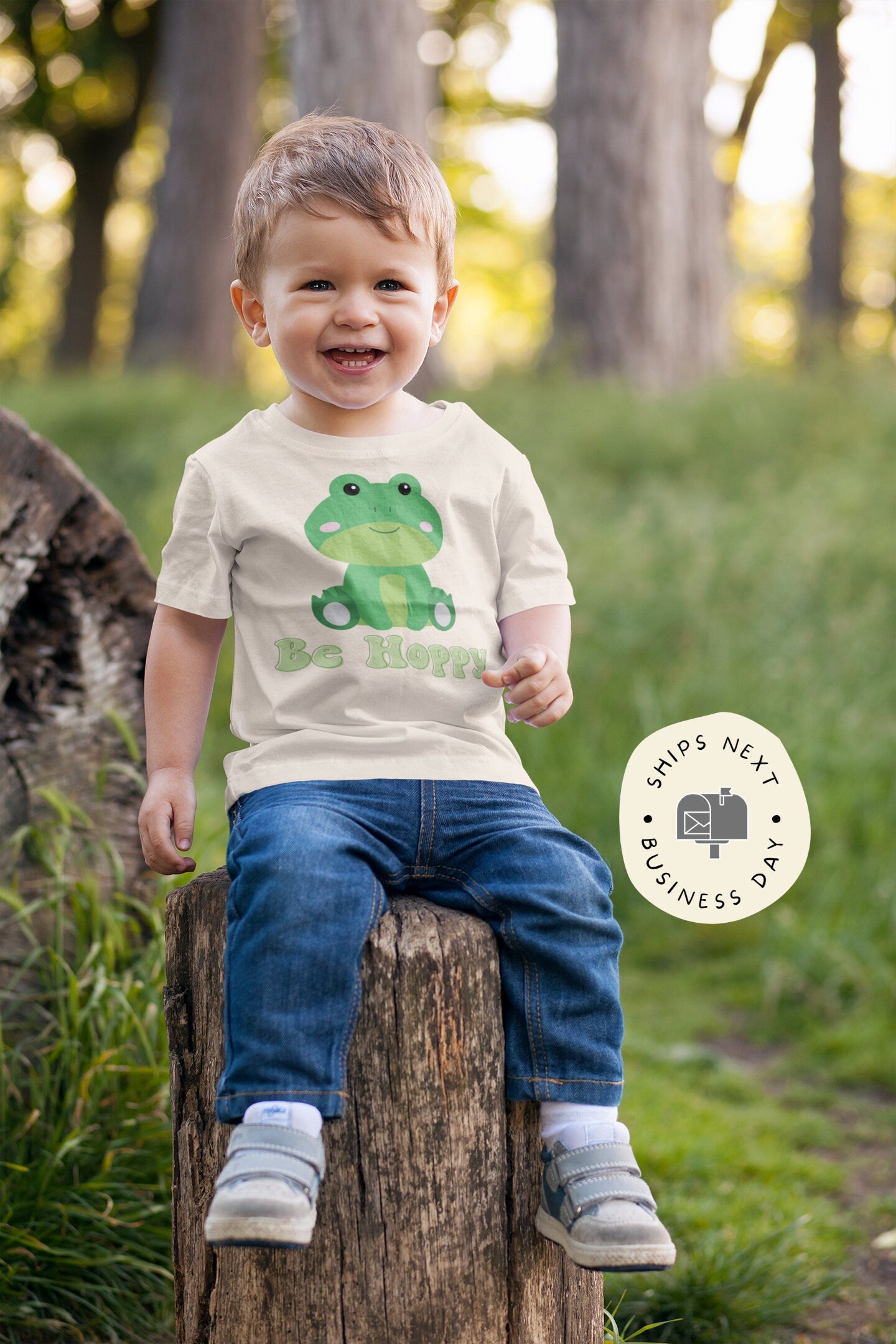 Be Hoppy Toddler T-Shirt, frog kids shirt, funny frog toddler gift shirt.