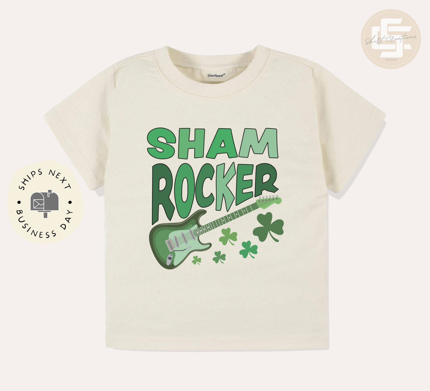 Sham rocker Shirt, St. Patrick's day kids shirt, shamrock shirt for kids, Natural toddler Tee