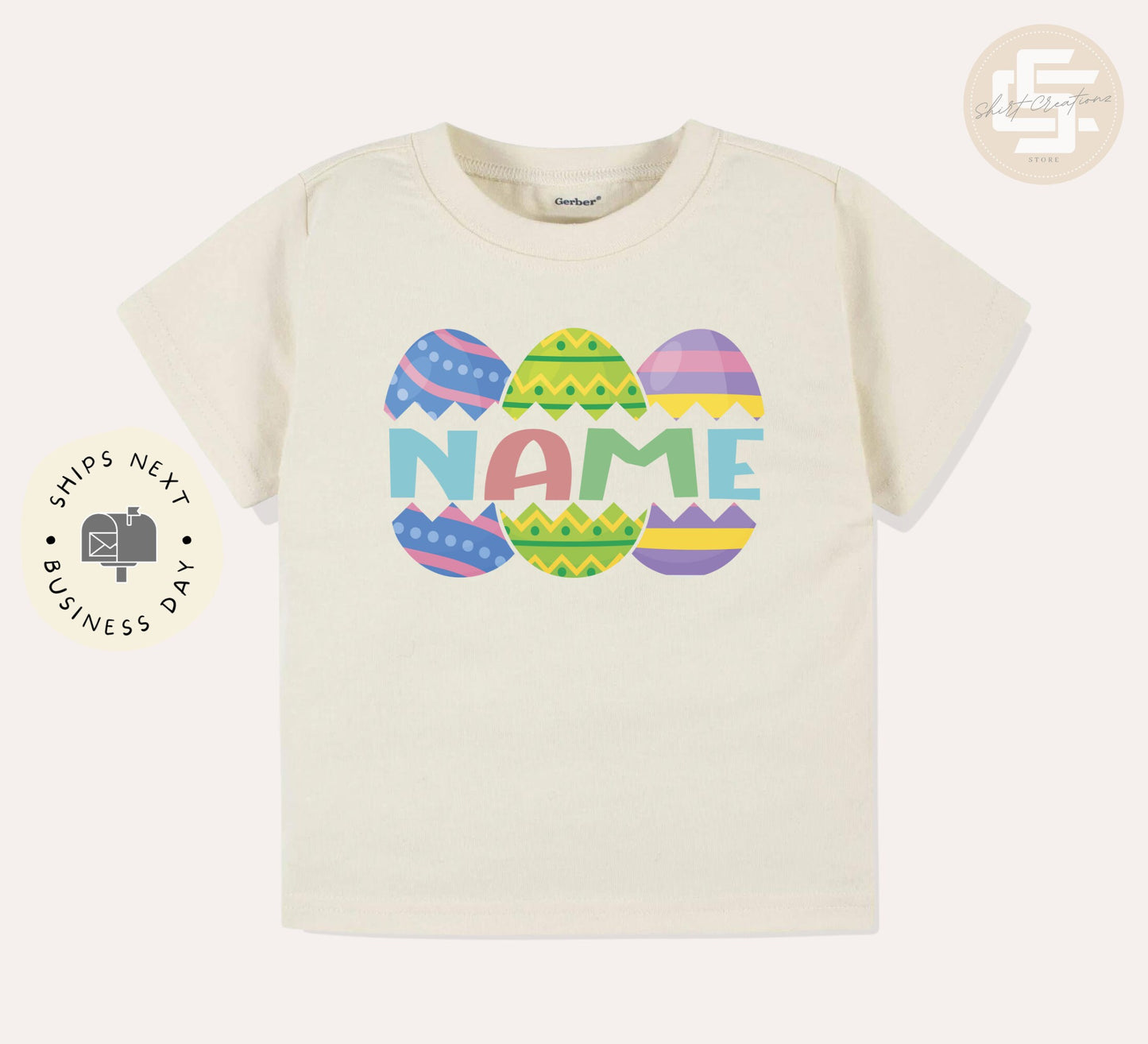 Personalized Easter egg toddler Shirt, Easter kids shirt, Cute toddler Tee, kids natural shirt