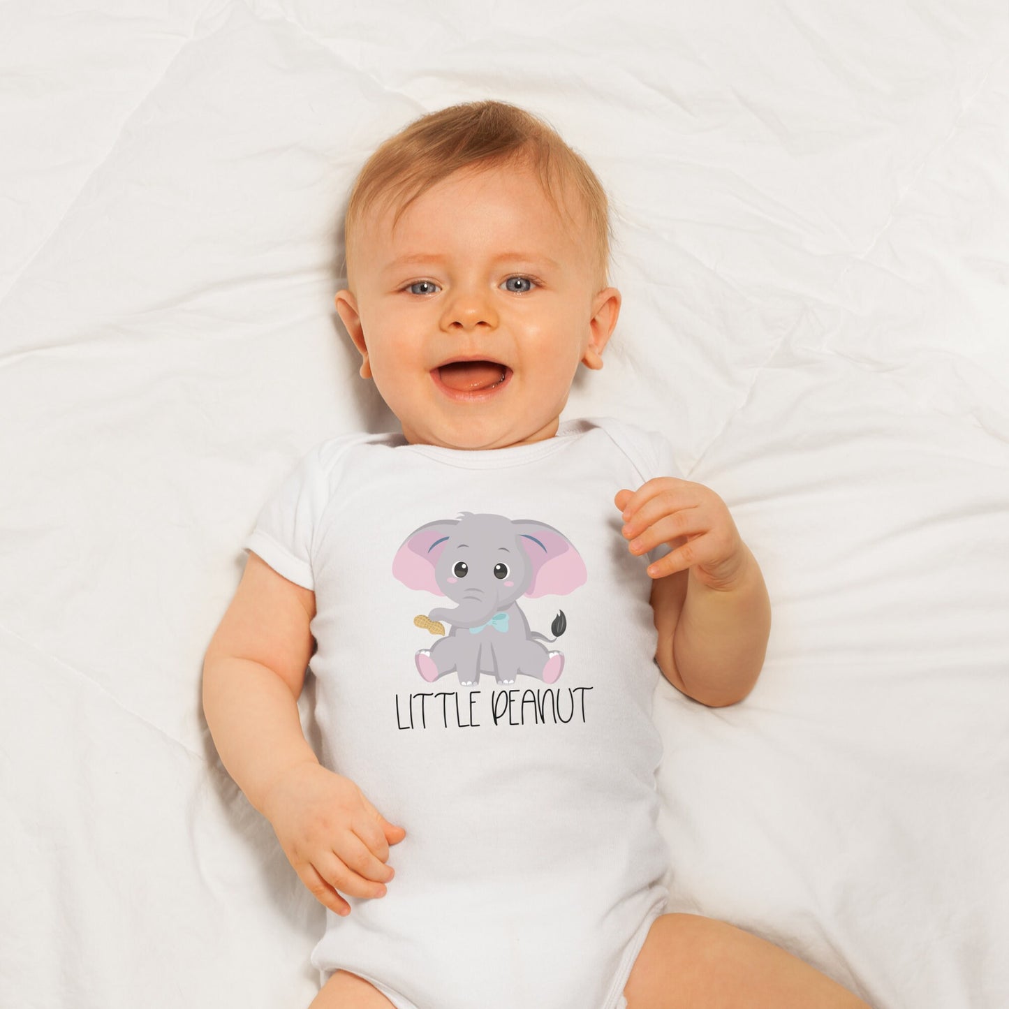 Little peanut baby Onesie® elephant baby Onesie®, cute animal newborn body suit. newborn baby gift.