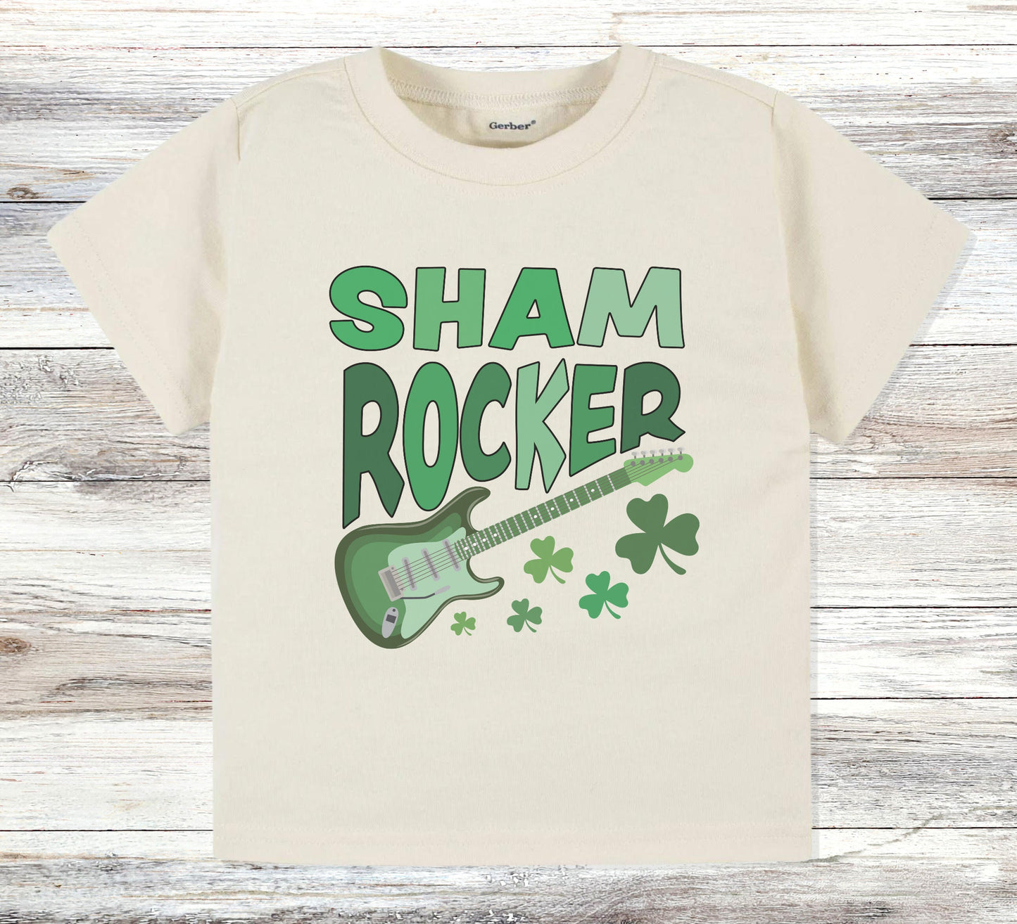 Sham rocker Shirt, St. Patrick's day kids shirt, shamrock shirt for kids, Natural toddler Tee