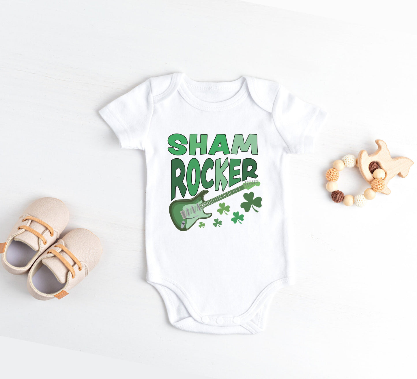 Sham rocker Baby Onesie®, St. Patrick's baby Onesie®, Lucky baby body suit. shamrock cute baby gift.