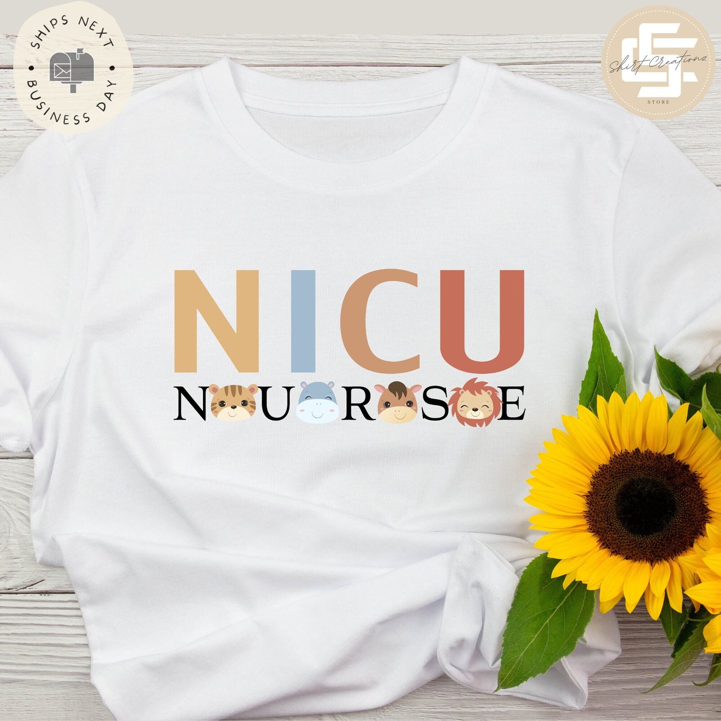 NICU Nurse Shirt, NICU Nurse Animal T-shirt, Cute Nurse Gift, Nurse Appreciation Gift, Nicu Nurse animal Tee