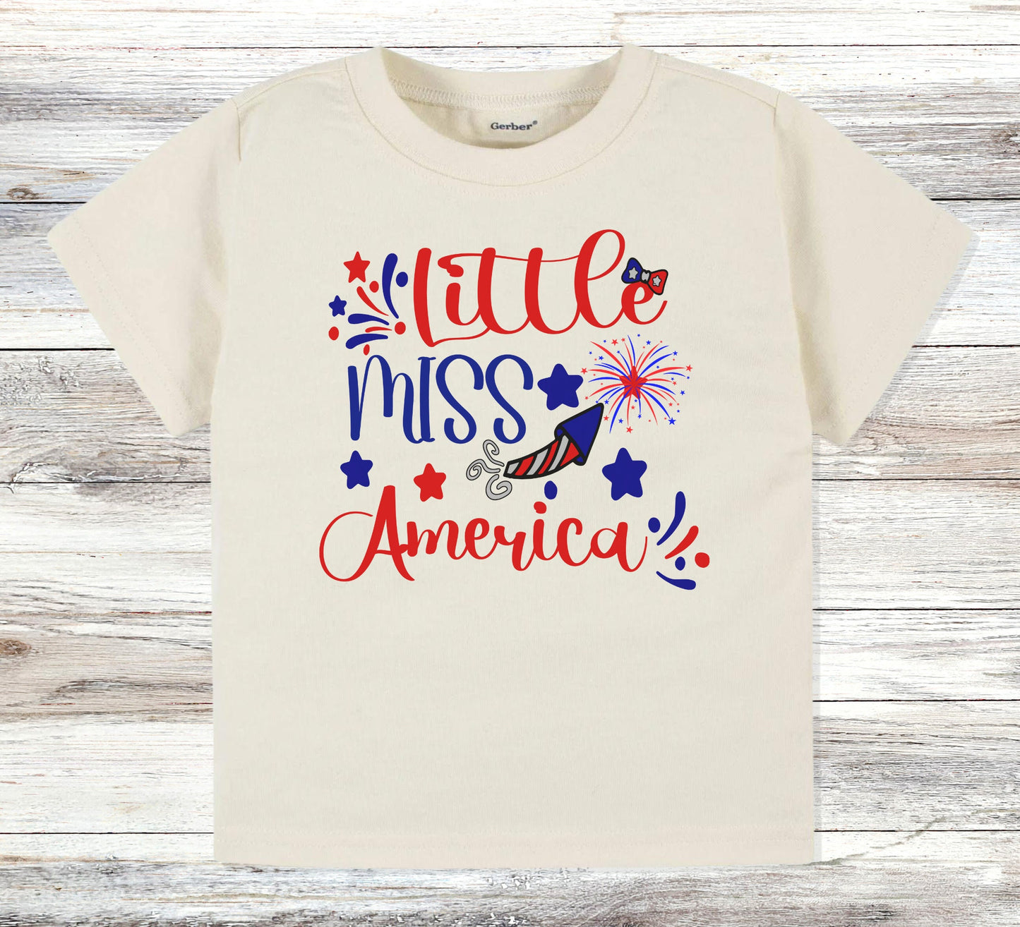 Little Miss America Toddler TShirt, 4th of July  kids shirt, American girl toddler Tee.