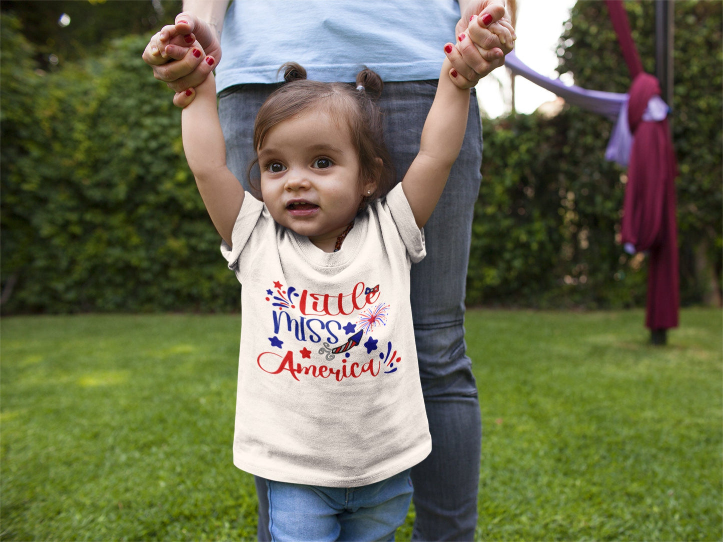 Little Miss America Toddler TShirt, 4th of July  kids shirt, American girl toddler Tee.