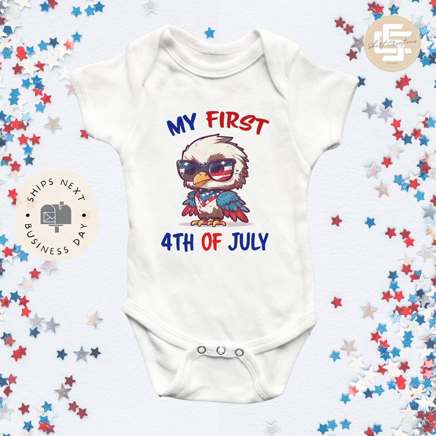 My First 4th of July Onesie®, 4th of July baby Onesie®,  baby announcement body suit. cute baby gift.