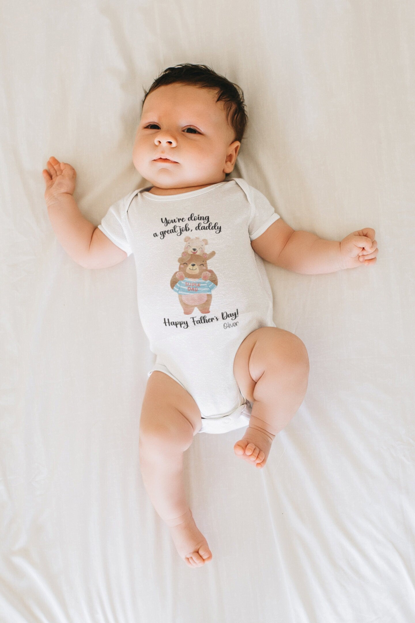 You're doing a great job daddy baby Onesie® Father's day baby Onesie®, cute personalized name newborn body suit. newborn baby gift.