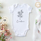 Birth month flower baby Onesie® Personalized birth flower baby Onesie®, cute personalized newborn body suit. newborn baby gift.