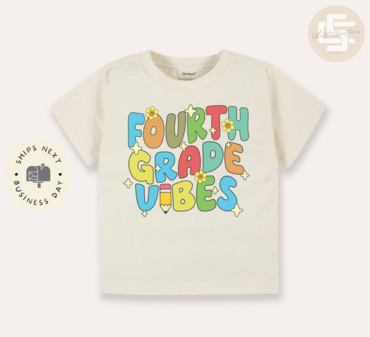 Fourth grade vibes kids TShirt, Back to school kids shirt, First day of school youth Tee.