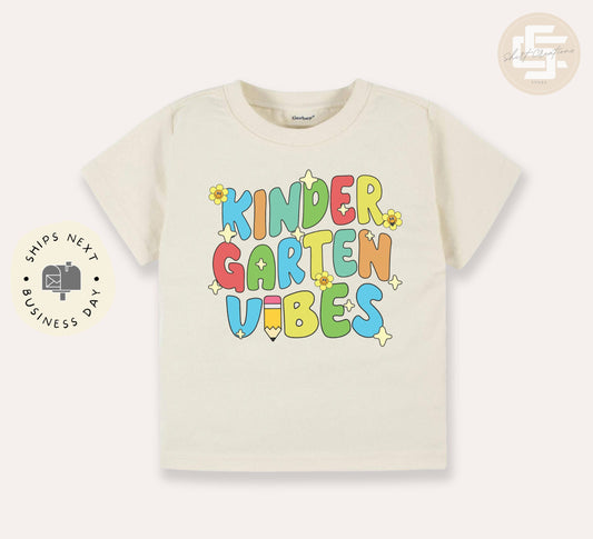 Kindergarten vibes kids TShirt, Back to school kids shirt, First day of school youth Tee.