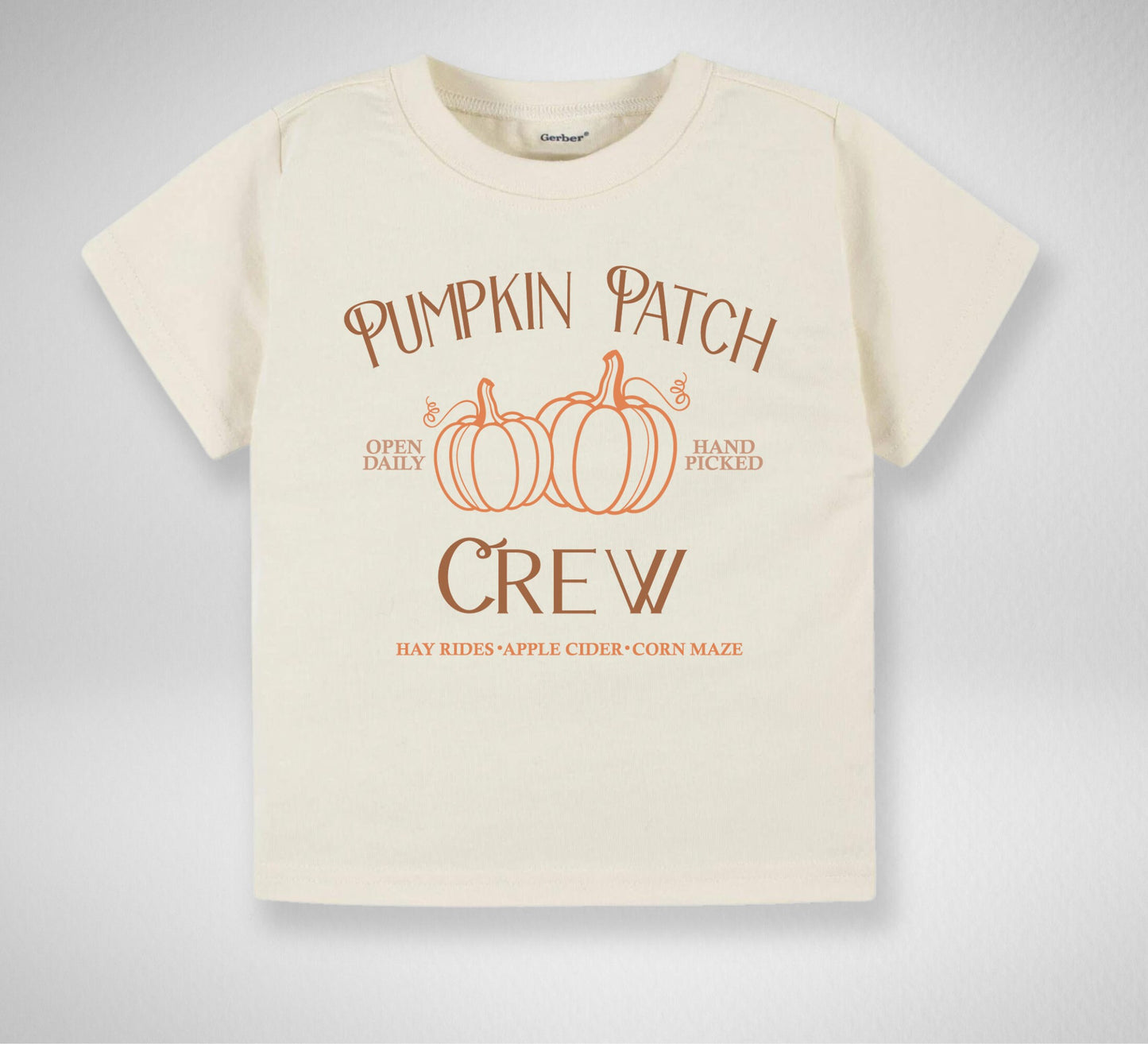 Pumpkin patch crew Toddler TShirt, Pumpkin kids shirt, Halloween natural toddler Tee.