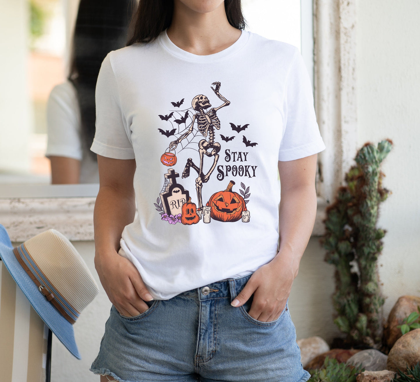 Stay spooky T-Shirt, Halloween Shirt, Skeleton Tee, Fall vibes t-shirt