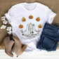 Halloween yoga skeleton T-Shirt, Halloween pumpkin Shirt, Skeleton Tee, Fall vibes t-shirt
