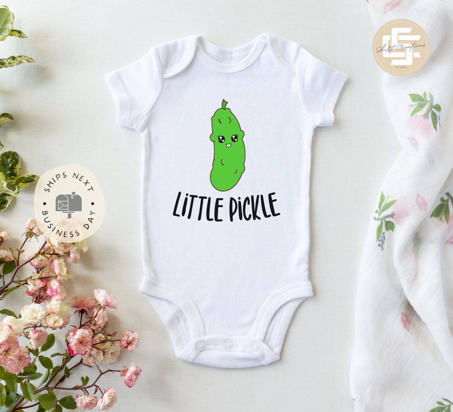 Little Pickle Baby Onesie®, Pickle baby Onesie®, Pickle baby body suit. cute baby gift.