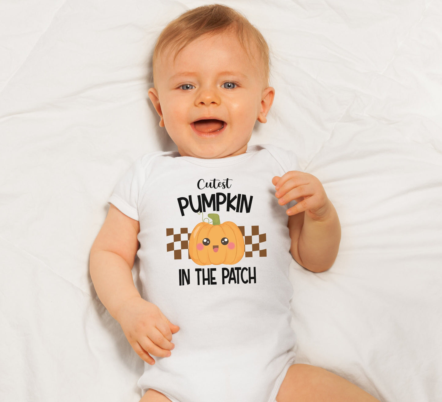 Cutest pumpkin in the patch Baby Onesie®, Halloween pumpkin baby Onesie®, Pumpkin baby body suit. cute baby gift.