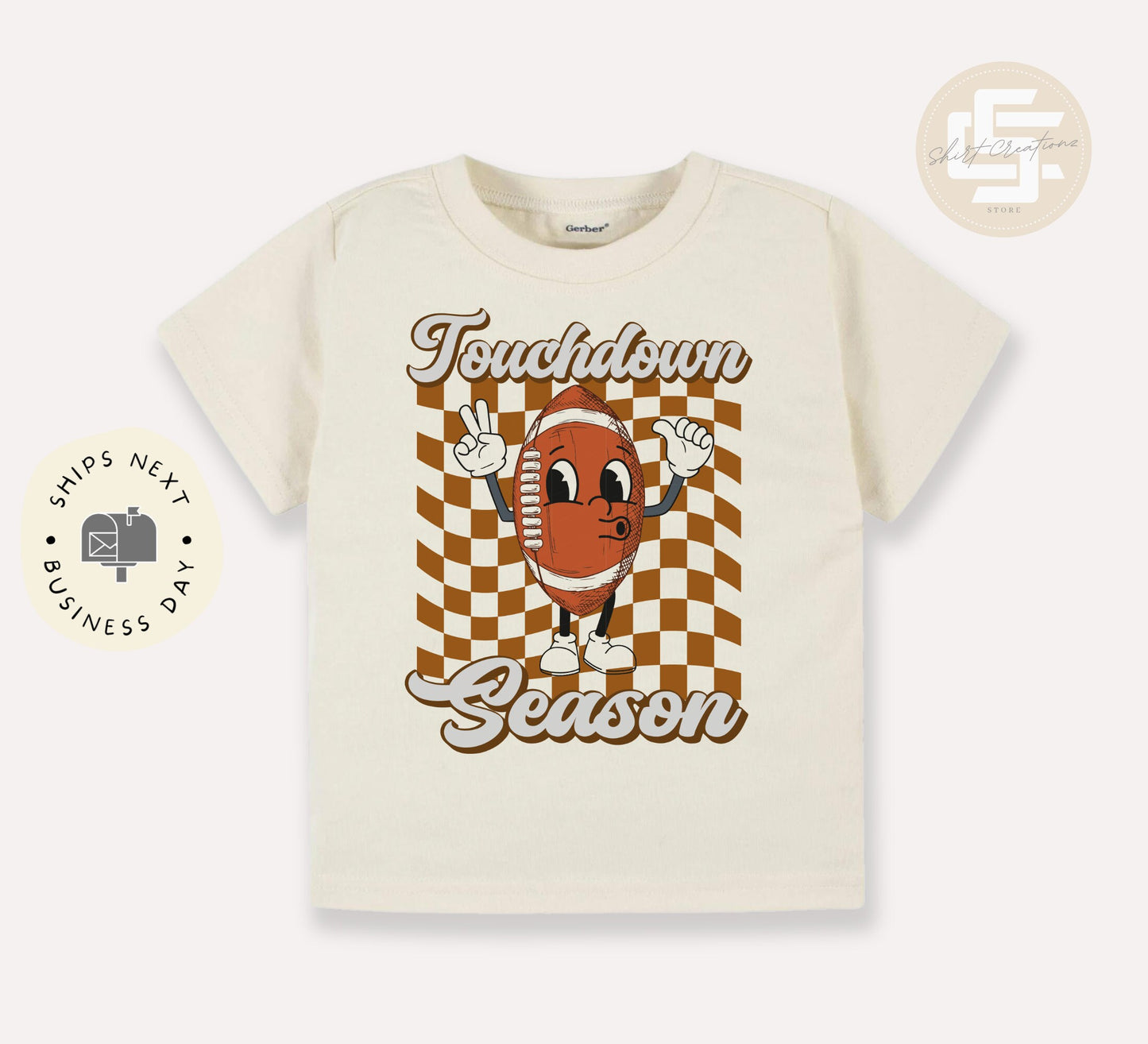 Touchdown Season Toddler TShirt, Game day kids shirt, football natural toddler Tee.