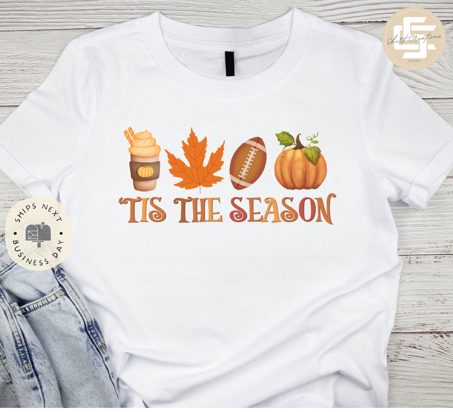 Tis the Season Shirt, Thanksgiving T-shirt, Fall season Tee. Game day fall shirt, Pumpkin football shirt