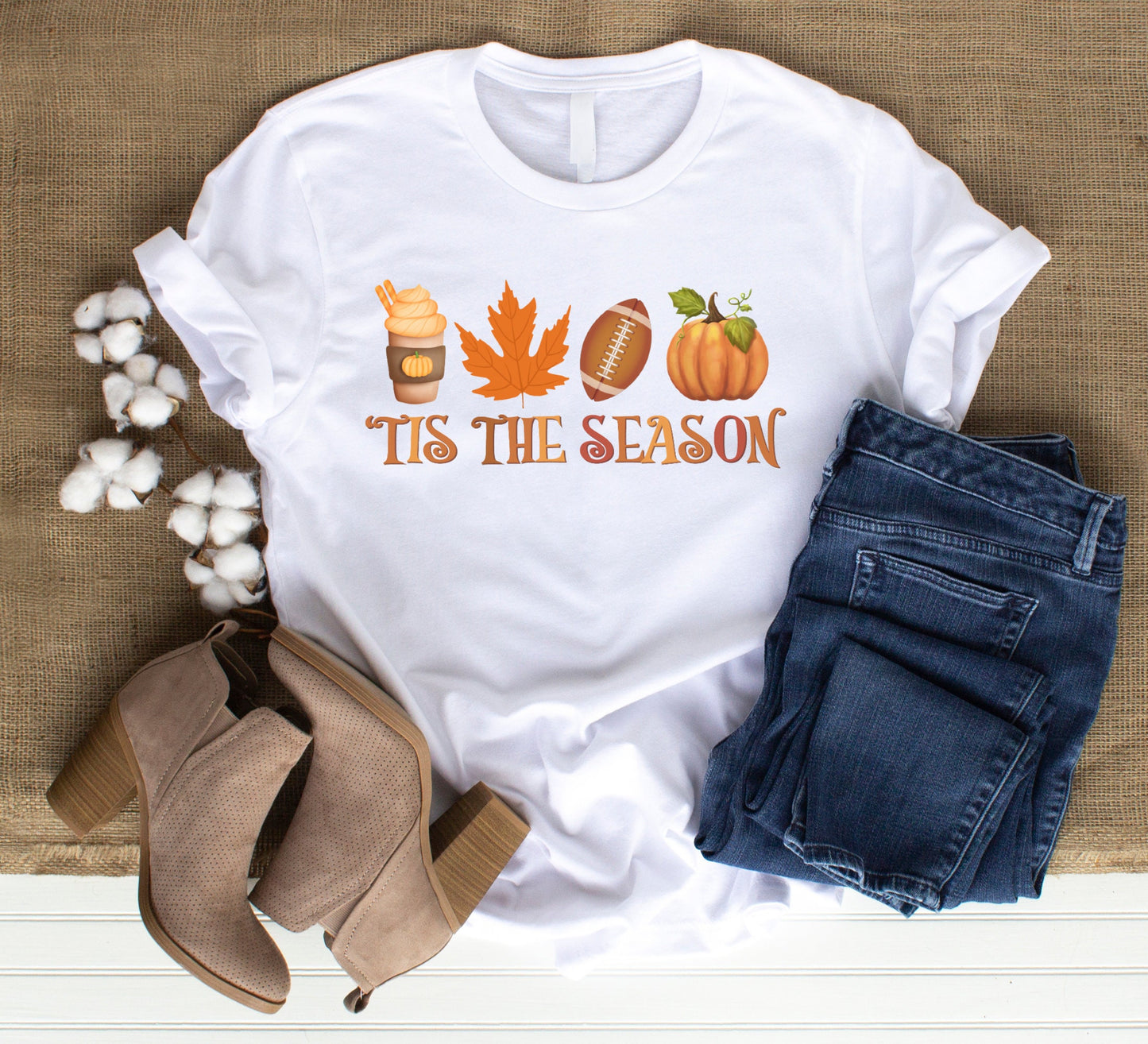 Tis the Season Shirt, Thanksgiving T-shirt, Fall season Tee. Game day fall shirt, Pumpkin football shirt