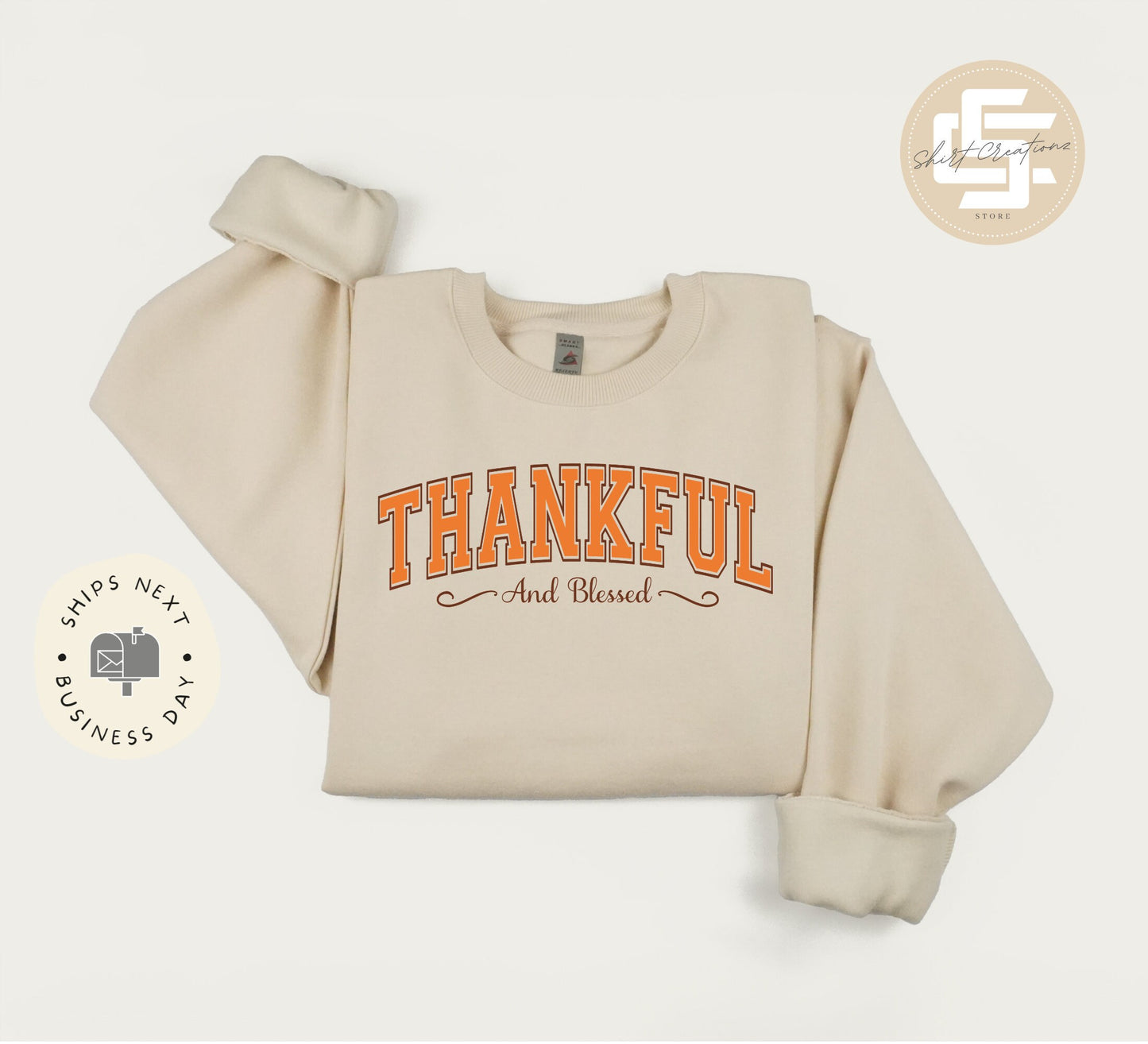 Thankful and blessed sweatshirt, Cute fall sweater, Thanksgiving crewneck sweatshirt, Xmas gift sweater.