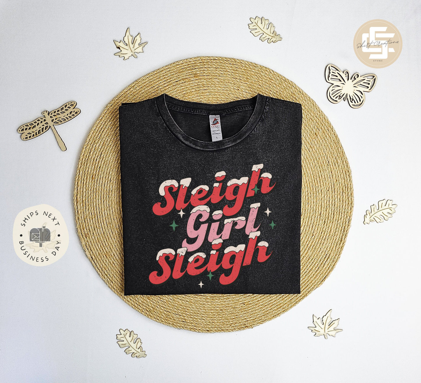 Sleigh girl sleigh Christmas Vintage T-Shirt, Christmas tee shirt, Xmas shirt, xmas gift T-shirt, Vintage tee shirt.