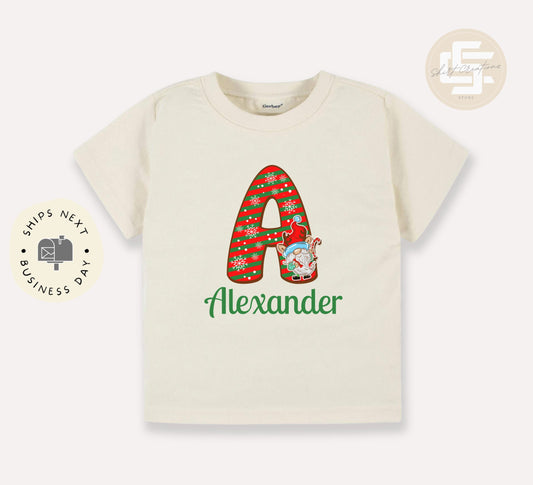 Personalized Christmas Name Shirt, Custom Kids Christmas Name Shirt, Kids Christmas Monogram shirt, Kids Toddler Christmas Shirt