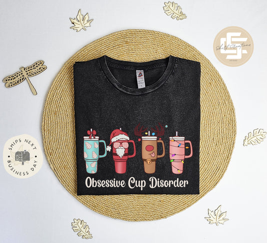 Obsessive cup disorder Christmas Vintage T-Shirt, Christmas tee shirt, Xmas shirt, xmas gift T-shirt, Vintage tee shirt.