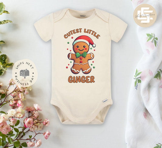 Cutest little ginger Baby Onesie®, Christmas baby Onesie®,  baby announcement body suit. Christmas baby gift.