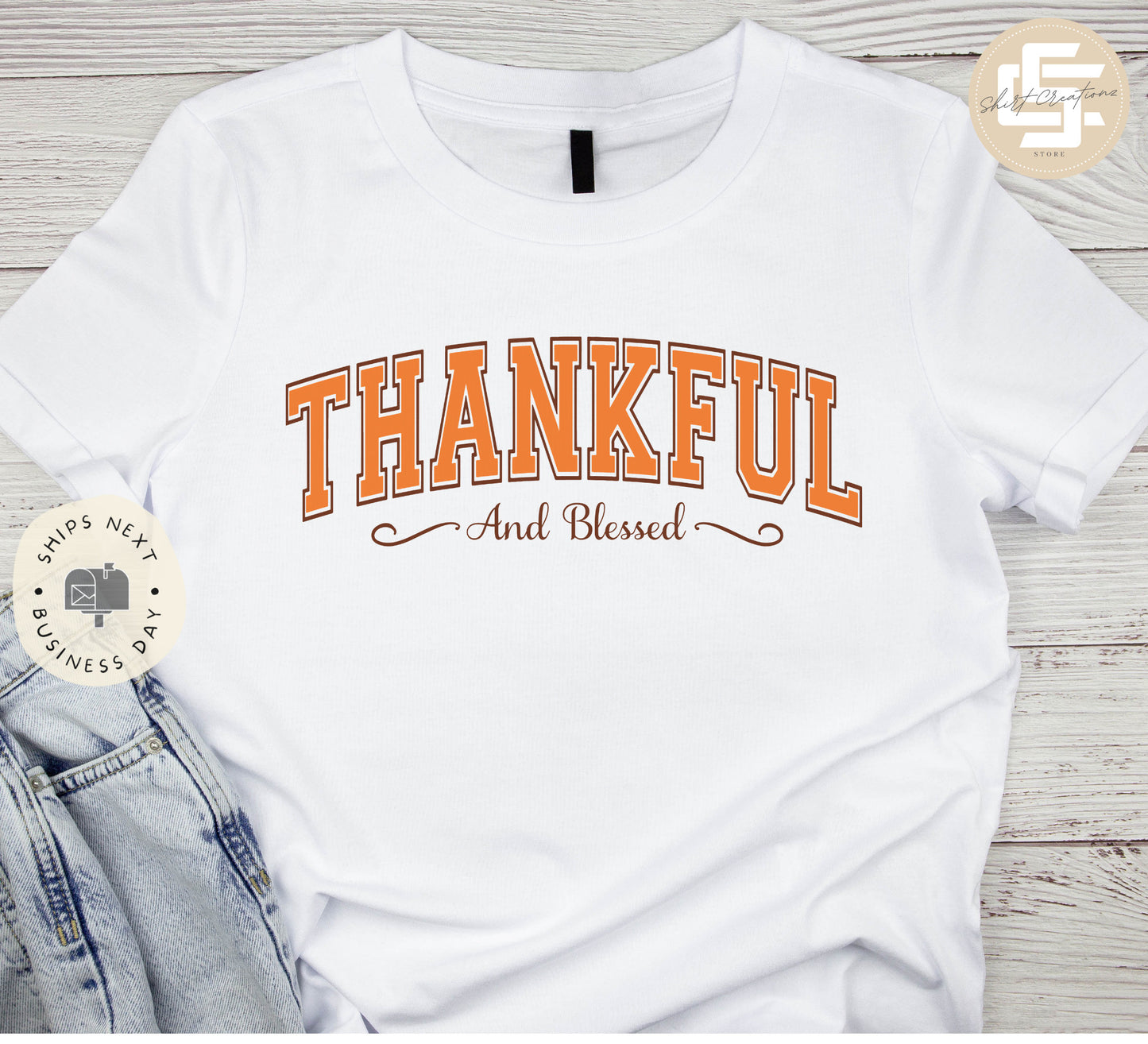 Thankful and blessed Shirt, Thanksgiving T-shirt, Fall season Tee, Autumn leaves T-shirt.