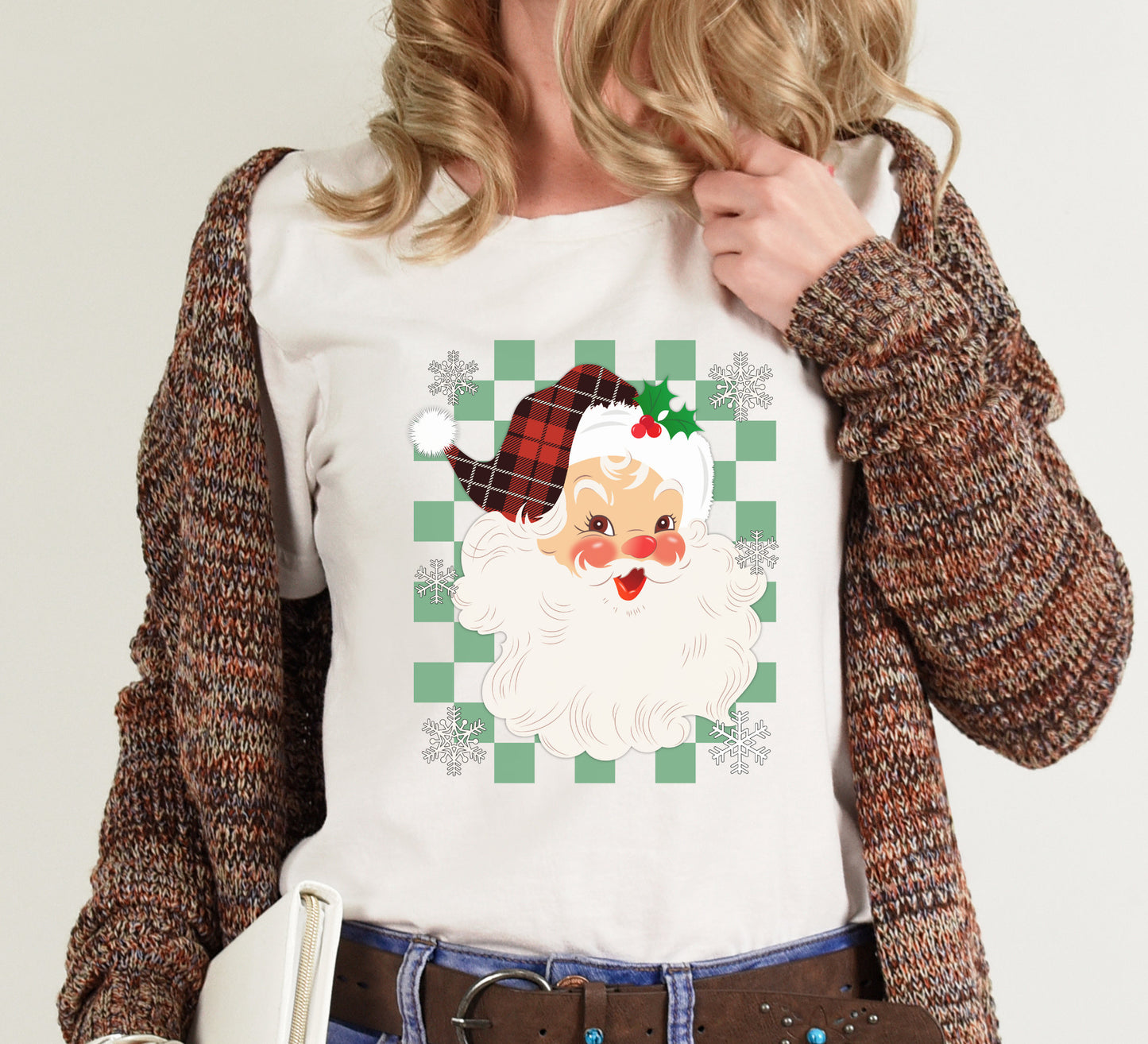 Santa Claus Christmas T-Shirt, Christmas Santa vintage shirt, Xmas shirt, xmas gift T-shirt.