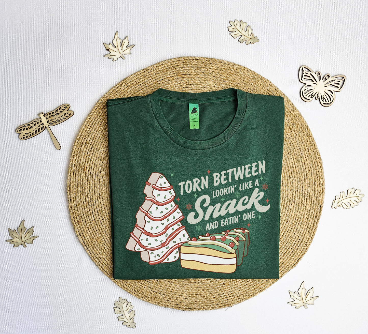 Torn between looking like a snack and eating one Vintage T-Shirt, Retro Christmas tee shirt, Xmas tree cake shirt, xmas gift T-shirt.