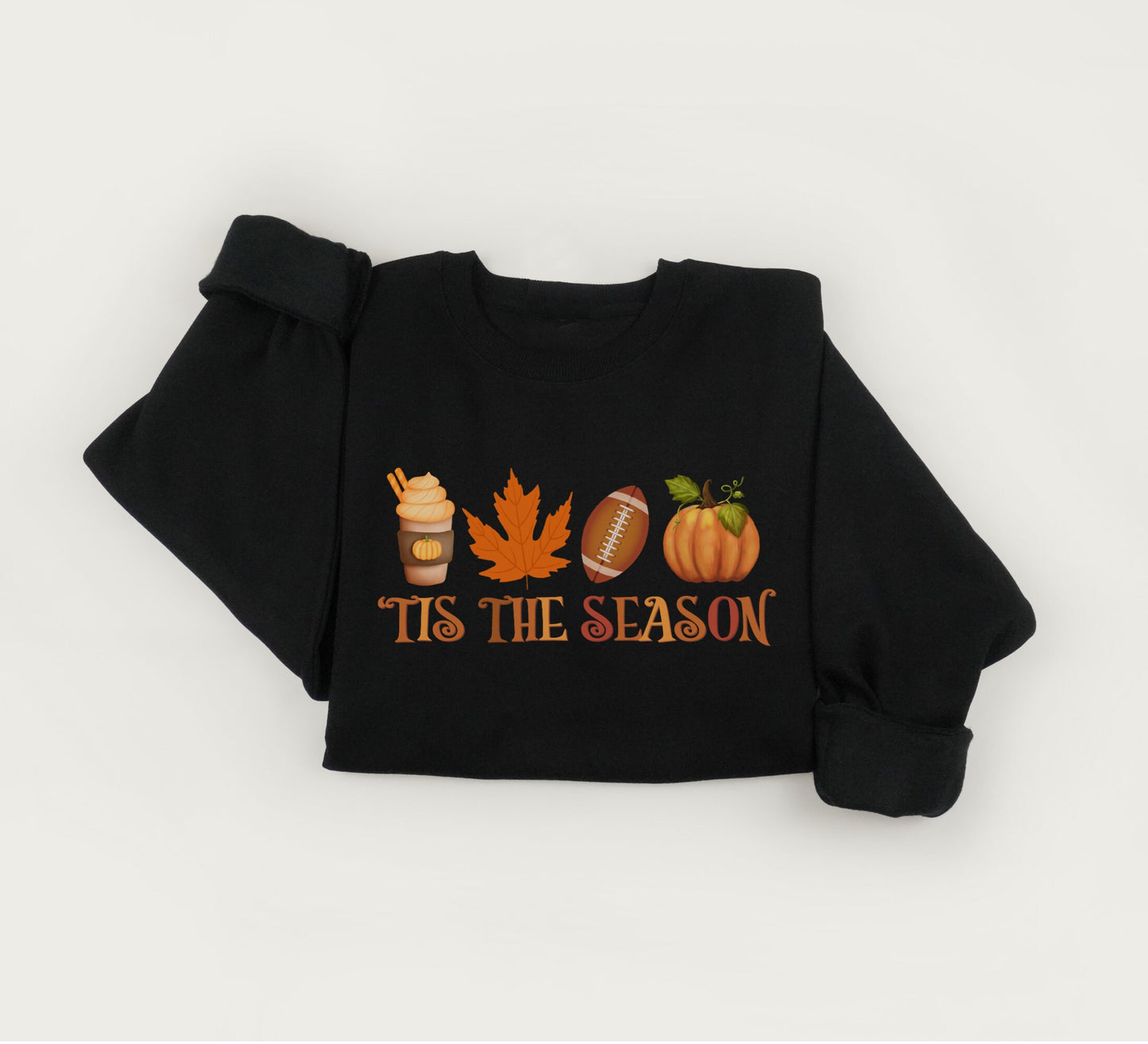 Tis the season fall sweatshirt, Cute fall sweater, Thanksgiving crewneck sweatshirt, Xmas gift sweater.