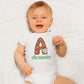 Personalized Christmas Baby Onesie®, Monogram Christmas baby Onesie®,  baby announcement body suit. Christmas baby gift.
