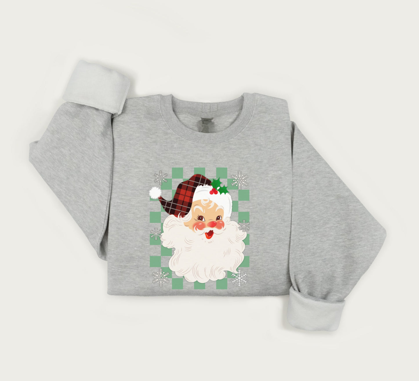 Santa Claus sweatshirt, Cute Christmas sweater, Vintage Santa Christmas crewneck sweatshirt, Xmas gift sweater.