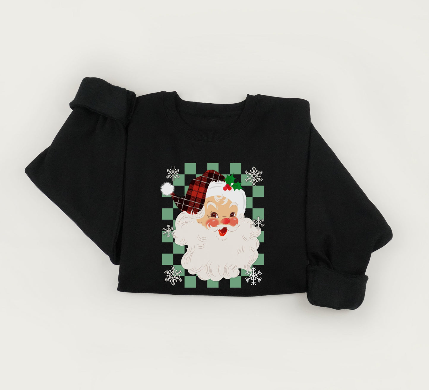 Santa Claus sweatshirt, Cute Christmas sweater, Vintage Santa Christmas crewneck sweatshirt, Xmas gift sweater.