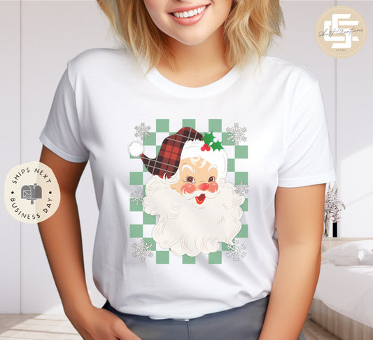 Santa Claus Christmas T-Shirt, Christmas Santa vintage shirt, Xmas shirt, xmas gift T-shirt.