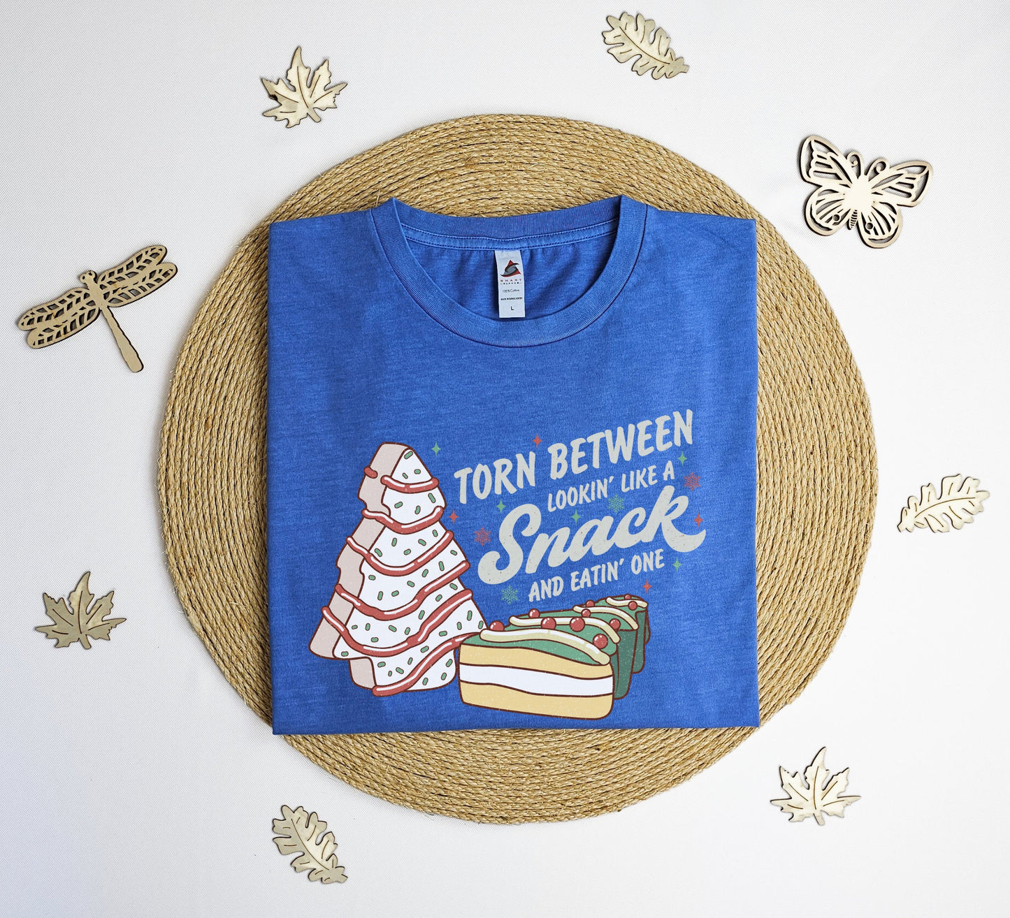 Torn between looking like a snack and eating one Vintage T-Shirt, Retro Christmas tee shirt, Xmas tree cake shirt, xmas gift T-shirt.