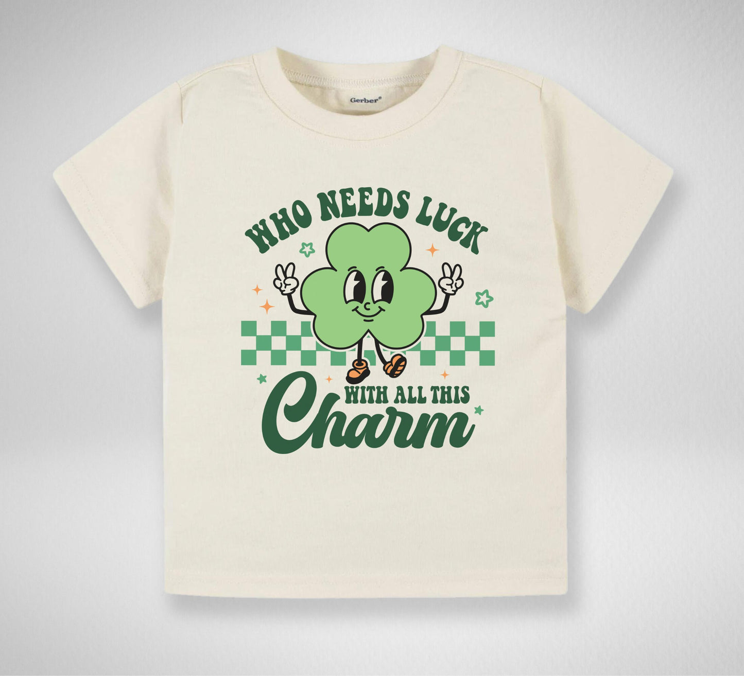 Who needs luck Natural Toddler T-Shirt, St. Patrick's kids shirt, Lucky toddler gift shirt.